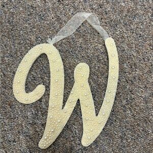 Decorative Letter W with Pearls